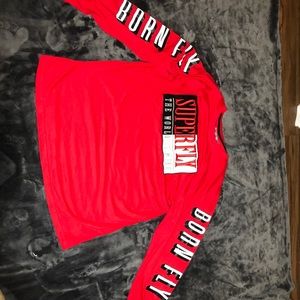 Super fly born to fly red long sleeve shirt size3x